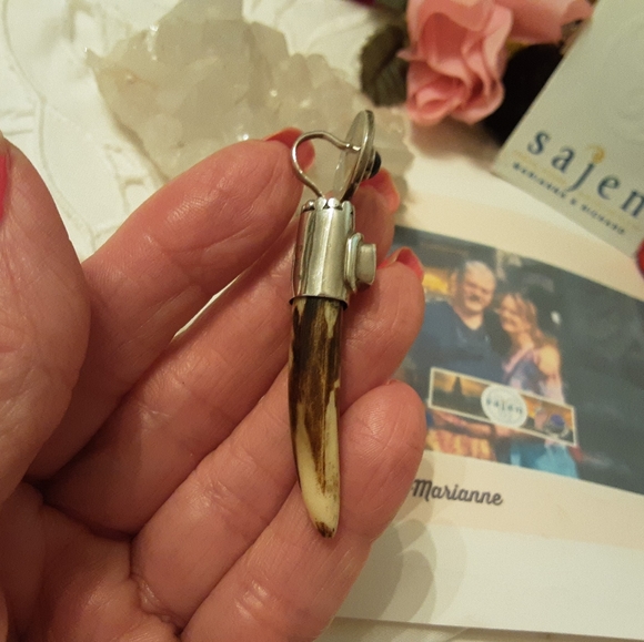 VINTAGE SAJEN 925 SOLID STERLING SILVER AFRICAN MUDD BEAD SLIDE - Picture 6 of 17